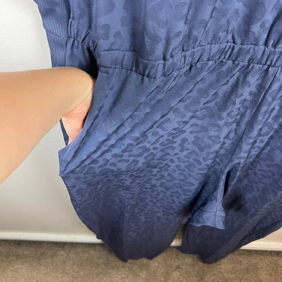 Athleta Brooklyn Textured Jumpsuit Size 24 Medieval Violet Leopard Athleisure - Picture 10 of 15